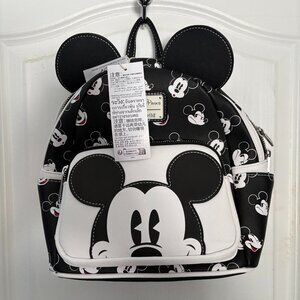 Loungefly Disney Parks Mickey Mouse AOP Faces Expressions Ears Mini Backpack